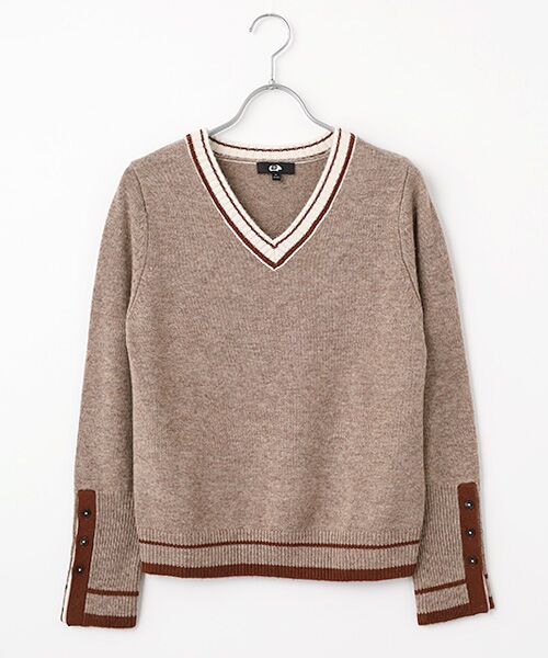 DGBH / ディージービーエイチ ニット・セーター | ヘリテージ・ウィメンズVネックプルオーバー（ブラウン）