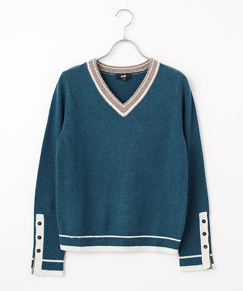 DGBH / ディージービーエイチ ニット・セーター | ヘリテージ・ウィメンズVネックプルオーバー（ティール）