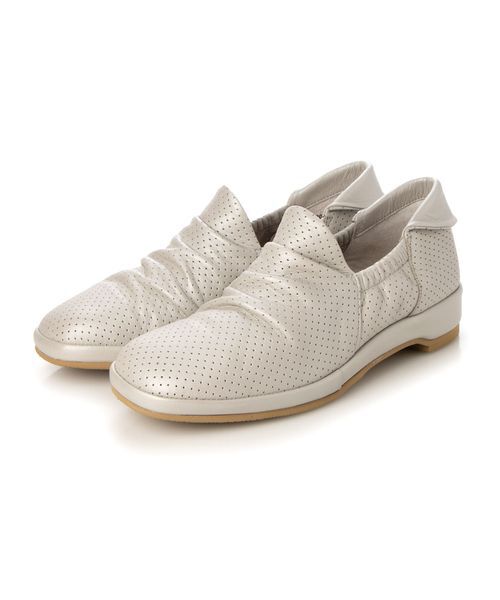 D'ICI/ディッシィ 【軽量】パンチングフラットシューズ ホワイトメタリック 250 D'ICI/ディッシィ 【軽量】パンチングフラットシューズ ホワイトメタリック 250