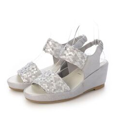 【MAJE】クローバーチャーム・シルバーレザーサンダル：フラット 40%OFF】BRADOR ブラドール レザー メッシュ フラット サンダル