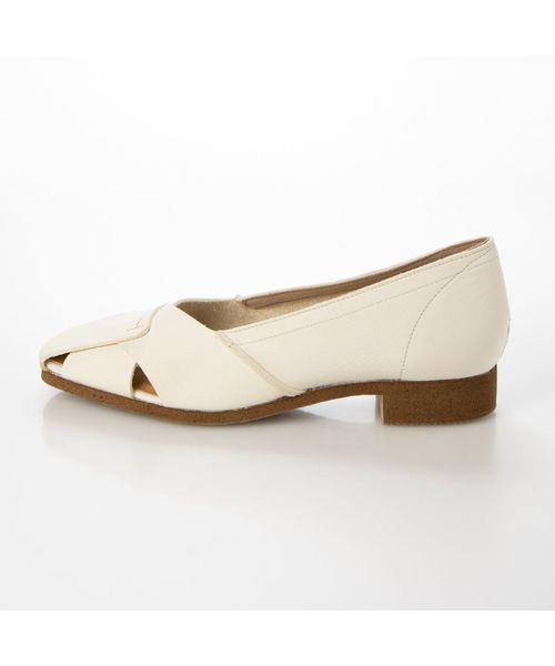 D'ICI / ディッシィ フラットシューズ | アッパーステッチクロスデザインパンプス | 詳細2