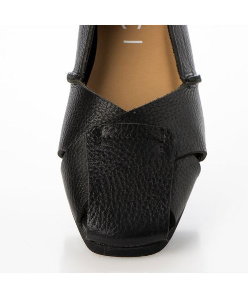 D'ICI / ディッシィ フラットシューズ | アッパーステッチクロスデザインパンプス | 詳細11
