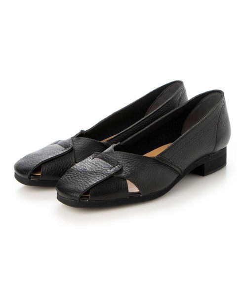 D'ICI/ディッシィ アッパーステッチクロスデザインパンプス ブラック 225 D'ICI/ディッシィ アッパーステッチクロスデザインパンプス ブラック 225