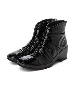 D'ICI / ディッシィ ブーツ（ショート丈） | ドレープデザインウェッジソールショートブーツ