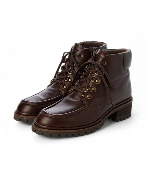 D'ICI / ディッシィ ブーツ（ショート丈） | タンクソールレースアップショートブーツ（ダークブラウン）