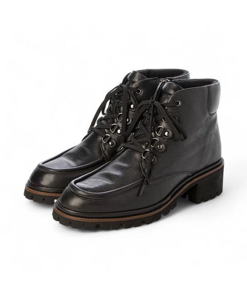 D'ICI / ディッシィ ブーツ（ショート丈） | タンクソールレースアップショートブーツ（ブラック）
