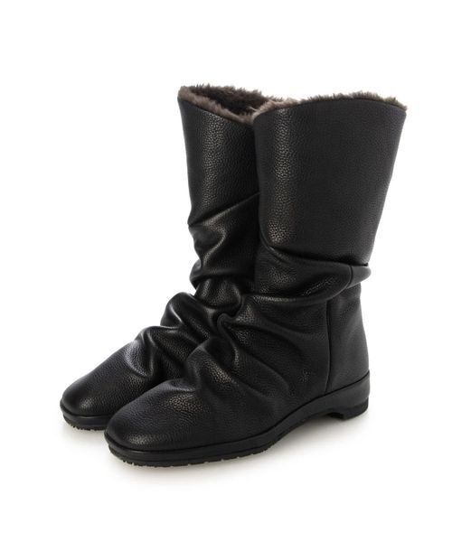 D'ICI / ディッシィ ブーツ（ショート丈） | オブリークトゥレースアップシューズ（ブラック）