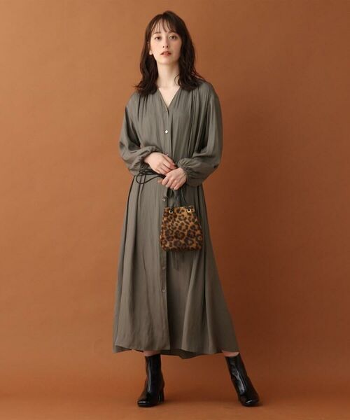 セール ブライトツイルギャザーワンピース ミニ丈 ひざ丈ワンピース Dressterior ドレステリア ファッション通販 タカシマヤファッションスクエア