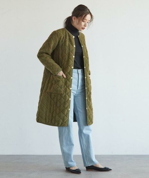セール Traditional Weatherwear トラディショナル ウェザーウェア ボアキルティングコート ノーカラージャケット Dressterior ドレステリア ファッション通販 タカシマヤファッションスクエア