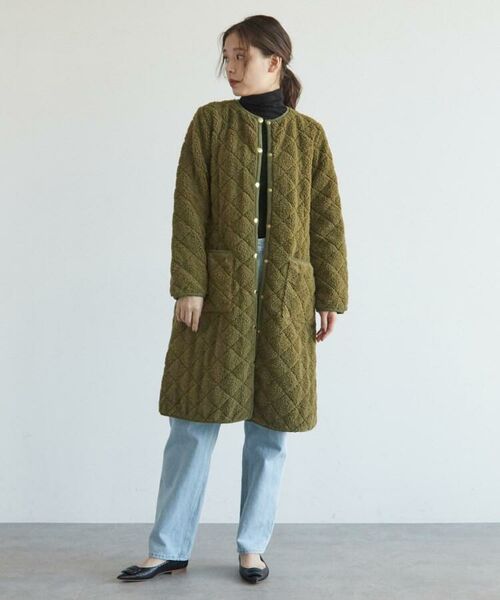 セール Traditional Weatherwear トラディショナル ウェザーウェア ボアキルティングコート ノーカラージャケット Dressterior ドレステリア ファッション通販 タカシマヤファッションスクエア