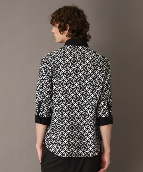 新品✨ドレステリア　オーバーラップサークルスリーシャツ　七分袖　黒　ベージュ　Ｌドレステリア