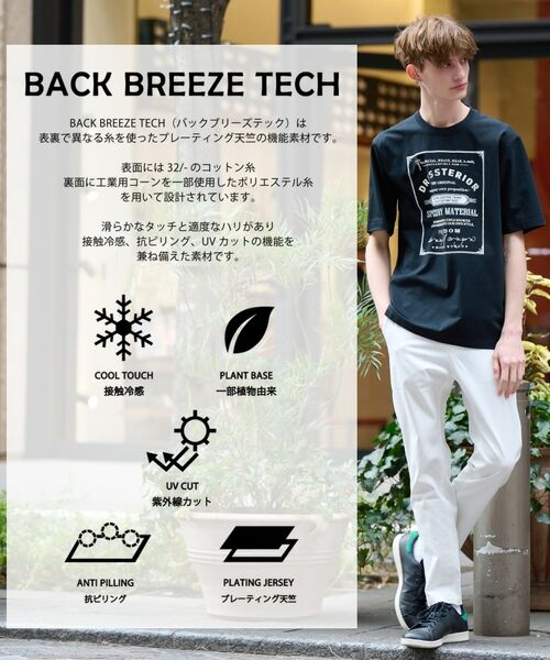 DRESSTERIOR / ドレステリア Tシャツ | 【接触冷感/UVカット機能】【Safari5月号掲載】BACK BREEZE TECH オールドアメリカンTシャツ | 詳細1