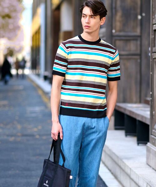 DRESSTERIOR / ドレステリア ニット・セーター | コットンシルク混 マルチボーダーニット | 詳細12