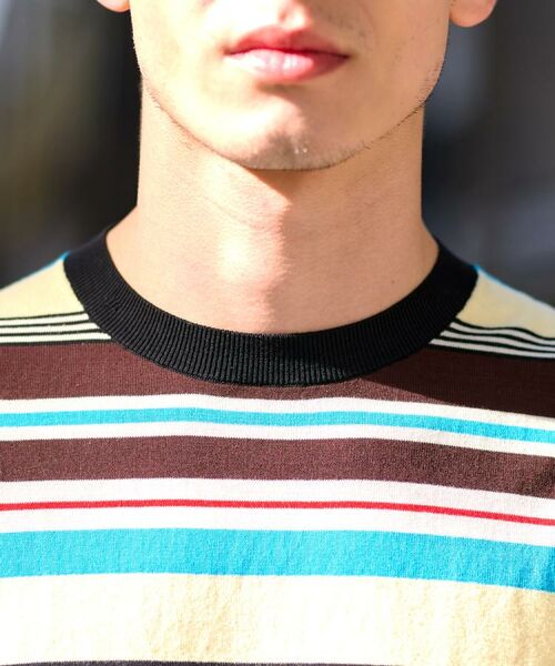DRESSTERIOR / ドレステリア ニット・セーター | コットンシルク混 マルチボーダーニット | 詳細15