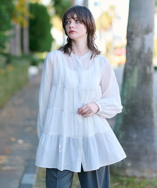 DRESSTERIOR / ドレステリア シャツ・ブラウス | 【洗える】ティアードシアーブラウス | 詳細1