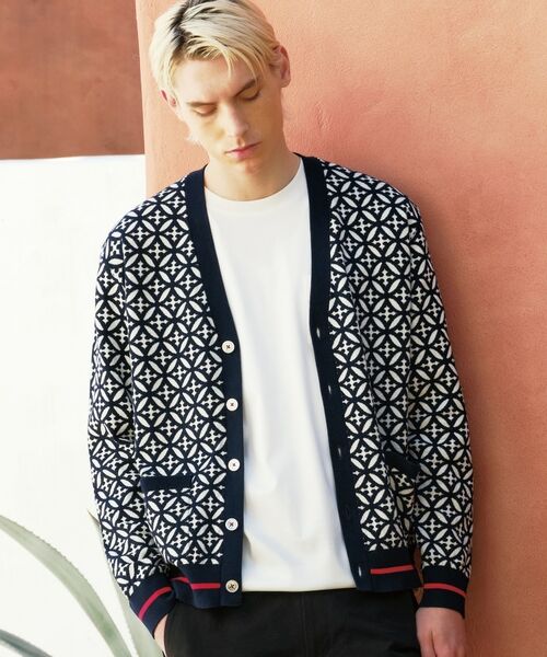 DRESSTERIOR / ドレステリア カーディガン・ボレロ | オーバーラップサークル ジャカード ニットカーディガン | 詳細1