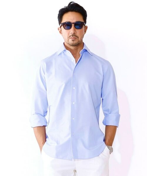 DRESSTERIOR/ドレステリア 【干場義雅×DRESSTERIOR】46Gジャージードレスシャツ サックスブルー(090) 38(S) DRESSTERIOR/ドレステリア 【干場義雅×DRESSTERIOR】46Gジャージードレスシャツ サックスブルー(090) 38(S)