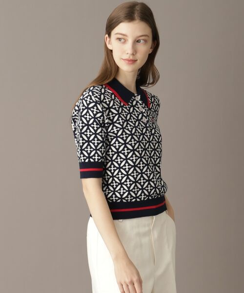 DRESSTERIOR / ドレステリア ニット・セーター | 【大人百花春号掲載 モデル美香さん着用】オーバーラップサークルジャカードポロニット | 詳細4