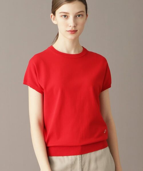 DRESSTERIOR/ドレステリア 【定番/洗える】コットンシルク混フレンチスリーブニット レッド(063) 36(S) DRESSTERIOR/ドレステリア 【定番/洗える】コットンシルク混フレンチスリーブニット レッド(063) 36(S)