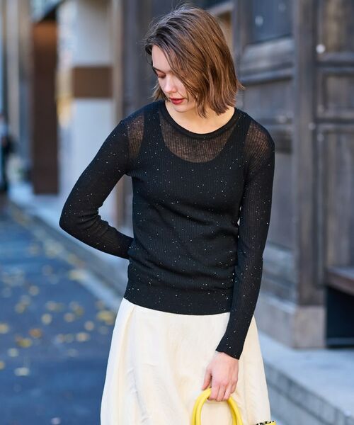 DRESSTERIOR / ドレステリア ニット・セーター | 【エアリー素材/華やか】スパンコールシアーニット | 詳細19