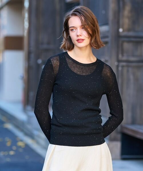 DRESSTERIOR / ドレステリア ニット・セーター | 【エアリー素材/華やか】スパンコールシアーニット | 詳細21