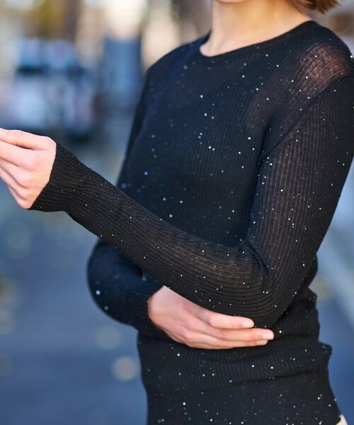 DRESSTERIOR / ドレステリア ニット・セーター | 【エアリー素材/華やか】スパンコールシアーニット | 詳細25