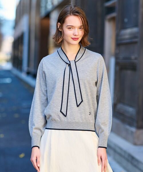 DRESSTERIOR/ドレステリア 【洗える】サーキュリックボウタイプルオーバーニット グレー(012) 36(S) DRESSTERIOR/ドレステリア 【洗える】サーキュリックボウタイプルオーバーニット グレー(012) 36(S)