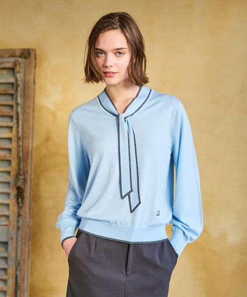 DRESSTERIOR/ドレステリア 【洗える】サーキュリックボウタイプルオーバーニット ブルー(092) 36(S) DRESSTERIOR/ドレステリア 【洗える】サーキュリックボウタイプルオーバーニット ブルー(092) 36(S)