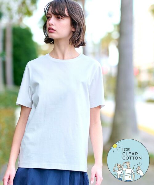 DRESSTERIOR / ドレステリア Tシャツ | 【接触冷感/抗菌防臭/消臭】アイスクリアコットンTシャツ(ホワイト(001))