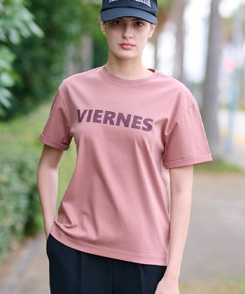 DRESSTERIOR/ドレステリア 【接触冷感/抗菌防臭/消臭】アイスクリアコットン VIERNESロゴT ピンクベージュ(053) 34(SS) DRESSTERIOR/ドレステリア 【接触冷感/抗菌防臭/消臭】アイスクリアコットン VIERNESロゴT ピンクベージュ(053) 34(SS)