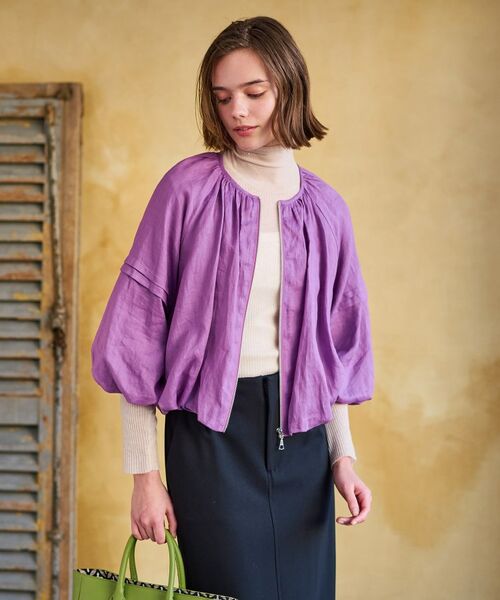 DRESSTERIOR / ドレステリア レザーブルゾン・ジャケット | 【洗える/リネン100％】ウォッシャブルペーパーリネンブルゾン | 詳細30