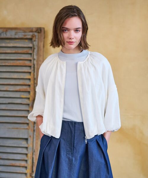 DRESSTERIOR / ドレステリア レザーブルゾン・ジャケット | 【洗える/リネン100％】ウォッシャブルペーパーリネンブルゾン | 詳細4