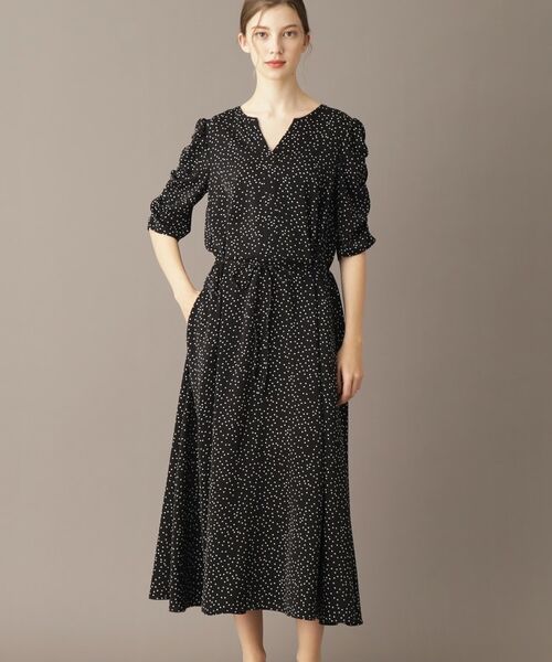 DRESSTERIOR/ドレステリア 【ポケット付き/ドット柄】ドットハーフスリーブワンピース ブラック(119) 38(M) DRESSTERIOR/ドレステリア 【ポケット付き/ドット柄】ドットハーフスリーブワンピース ブラック(119) 38(M)