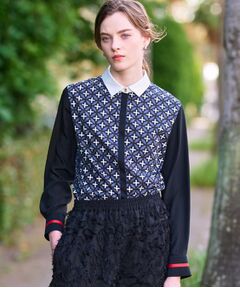 DRESSTERIOR / ドレステリア シャツ・ブラウス | 【美人百花/モデル美香着用】オーバーラップサークルコンビシャツ