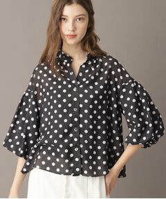 DRESSTERIOR / ドレステリア シャツ・ブラウス | 【洗える/シアー】スタンドフリルドットボリュームスリーブ