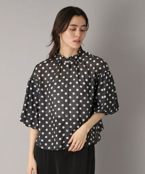 DRESSTERIOR / ドレステリア シャツ・ブラウス | 【洗える/シアー】スタンドフリルドットボリュームスリーブ | 詳細10