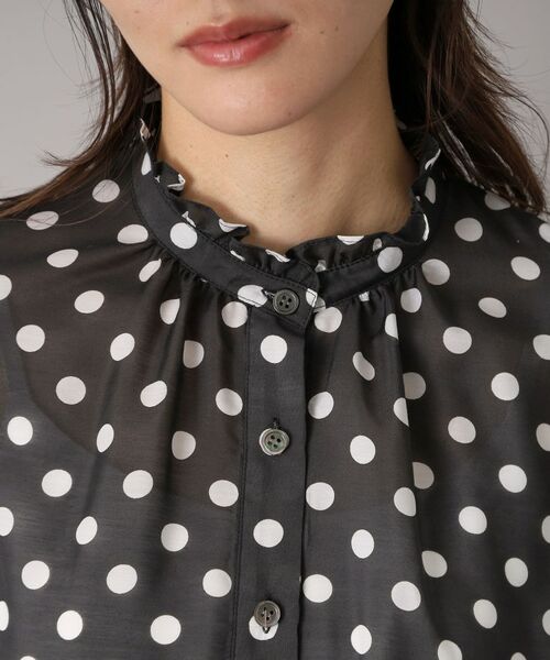 DRESSTERIOR / ドレステリア シャツ・ブラウス | 【洗える/シアー】スタンドフリルドットボリュームスリーブ | 詳細13