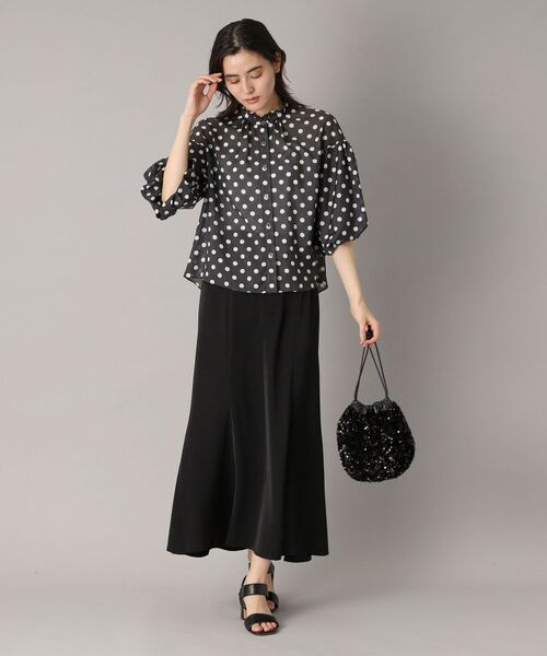DRESSTERIOR / ドレステリア シャツ・ブラウス | 【洗える/シアー】スタンドフリルドットボリュームスリーブ | 詳細8