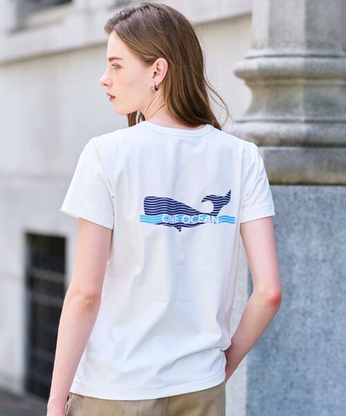 DRESSTERIOR / ドレステリア Tシャツ | 【洗える/バックプリント】再生ポリエステルホエイルプリントTシャツ | 詳細3