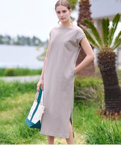 DRESSTERIOR / ドレステリア ロング・マキシ丈ワンピース | 【カットソー素材/ポケット付き】フレンチスリーブコットンジャージワンピース