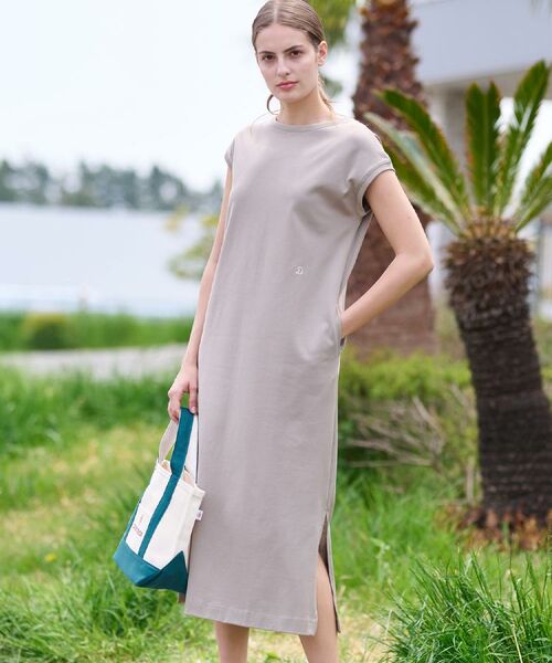 DRESSTERIOR/ドレステリア 【カットソー素材/ポケット付き】フレンチスリーブコットンジャージワンピース ベージュ(052) 38(M) DRESSTERIOR/ドレステリア 【カットソー素材/ポケット付き】フレンチスリーブコットンジャージワンピース ベージュ(052) 38(M)