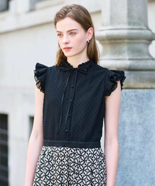 DRESSTERIOR / ドレステリア ロング・マキシ丈ワンピース | 【大人百花春号掲載 モデル美香さん着用】ドットジャカードオーバーラップコンビドレス | 詳細3