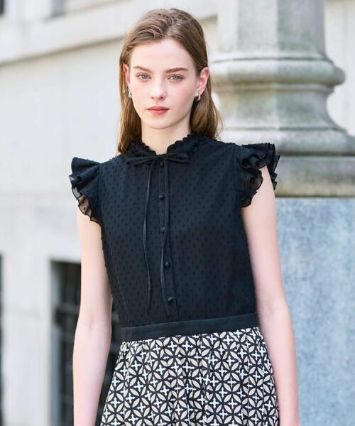 DRESSTERIOR / ドレステリア ロング・マキシ丈ワンピース | 【大人百花春号掲載 モデル美香さん着用】ドットジャカードオーバーラップコンビドレス | 詳細4