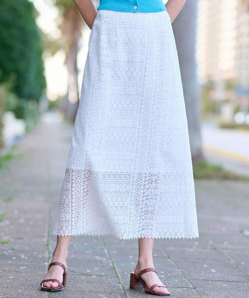 DRESSTERIOR / ドレステリア ロング・マキシ丈スカート | 【後ろウエストゴム】オーガニックコットンブレンドレーススカート | 詳細5