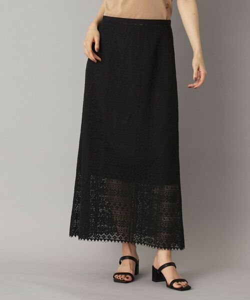 DRESSTERIOR/ドレステリア 【後ろウエストゴム】オーガニックコットンブレンドレーススカート ブラック(019) 34(SS) DRESSTERIOR/ドレステリア 【後ろウエストゴム】オーガニックコットンブレンドレーススカート ブラック(019) 34(SS)