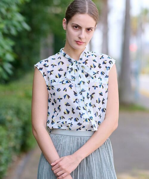 DRESSTERIOR / ドレステリア シャツ・ブラウス | 【洗える/きれいめ】シアーリーフプリントボウタイブラウス | 詳細5