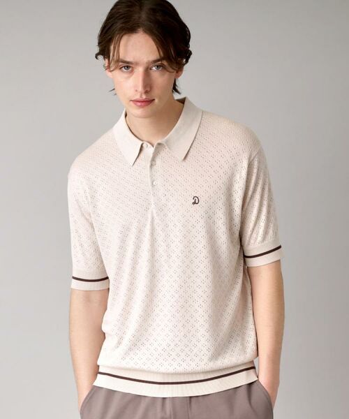 DRESSTERIOR/ドレステリア レースジャカード ニットポロ ベージュ(052) 91(M) DRESSTERIOR/ドレステリア レースジャカード ニットポロ ベージュ(052) 91(M)