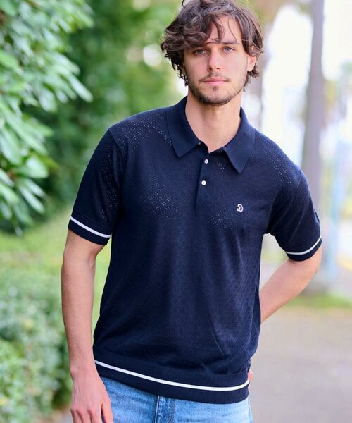 DRESSTERIOR/ドレステリア レースジャカード ニットポロ ネイビー(094) 92(L) DRESSTERIOR/ドレステリア レースジャカード ニットポロ ネイビー(094) 92(L)