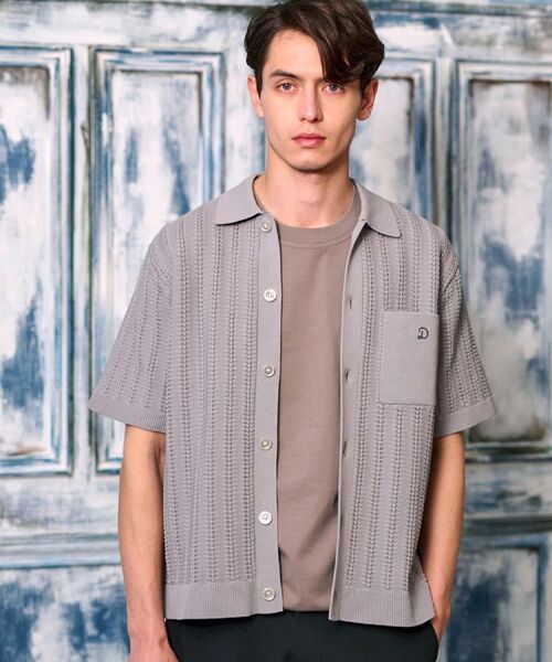 DRESSTERIOR/ドレステリア 【Safari5月号掲載】オーガニックコットン キューバニットシャツ グレー(012) 91(M) DRESSTERIOR/ドレステリア 【Safari5月号掲載】オーガニックコットン キューバニットシャツ グレー(012) 91(M)