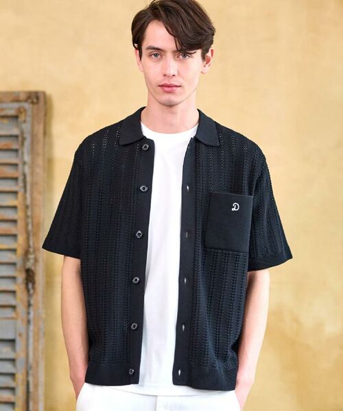 DRESSTERIOR/ドレステリア 【Safari5月号掲載】オーガニックコットン キューバニットシャツ ブラック(019) 92(L) DRESSTERIOR/ドレステリア 【Safari5月号掲載】オーガニックコットン キューバニットシャツ ブラック(019) 92(L)